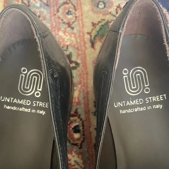 Untamed Street Ives Urban Slip On Shoe Penny Loafers  Classic Black Leather - Picture 5 of 15